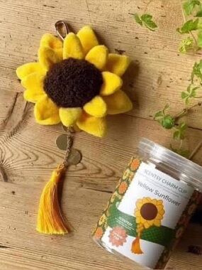 Scentsy 🌻 Yellow Sunflower Buddy Clip PURSE CHARM NIB Scent: FOREVER FALL